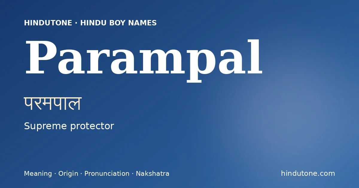 Parampal — Hindu Boy Names with P