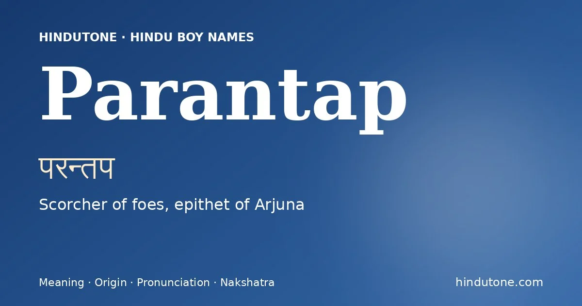 Parantap — Hindu Boy Names with P