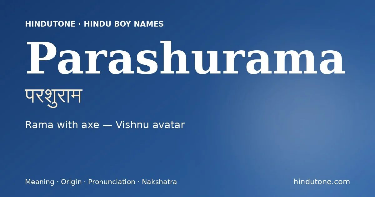 Parashurama — Hindu Boy Names with P