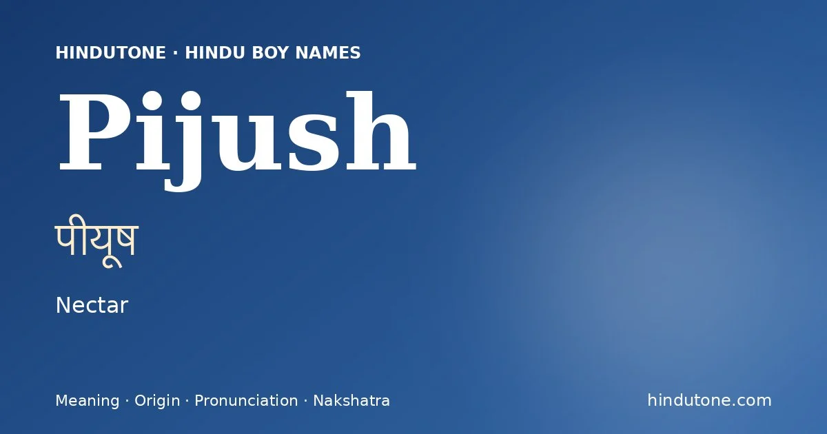 Pijush — Hindu Boy Names with P