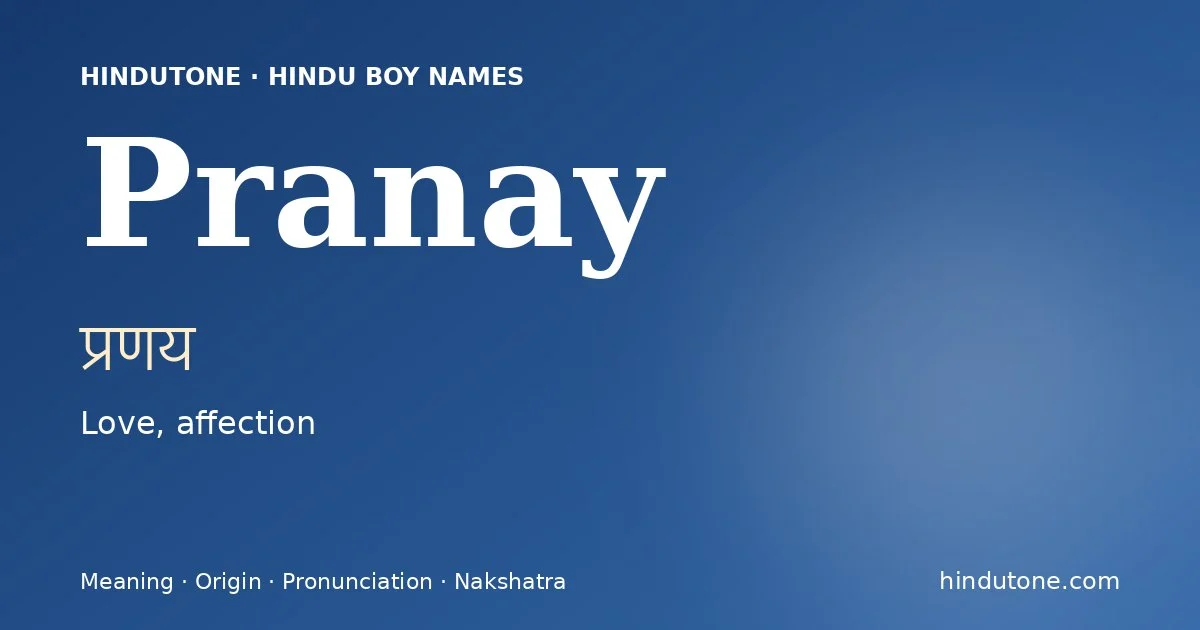 Pranay — Hindu Boy Names with P