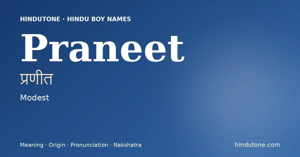 Praneet — Hindu Boy Names with P