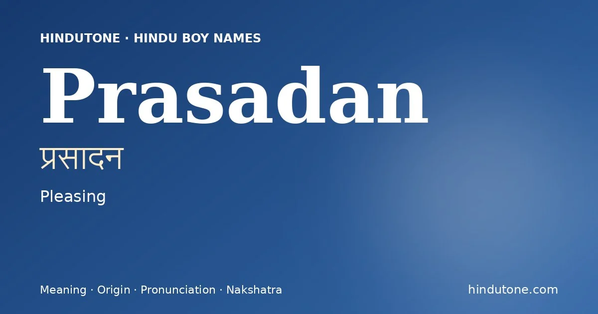Prasadan — Hindu Boy Names with P