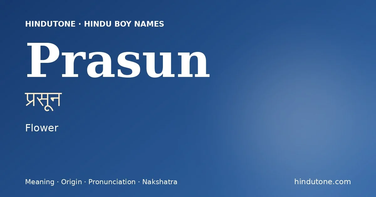 Prasun — Hindu Boy Names with P