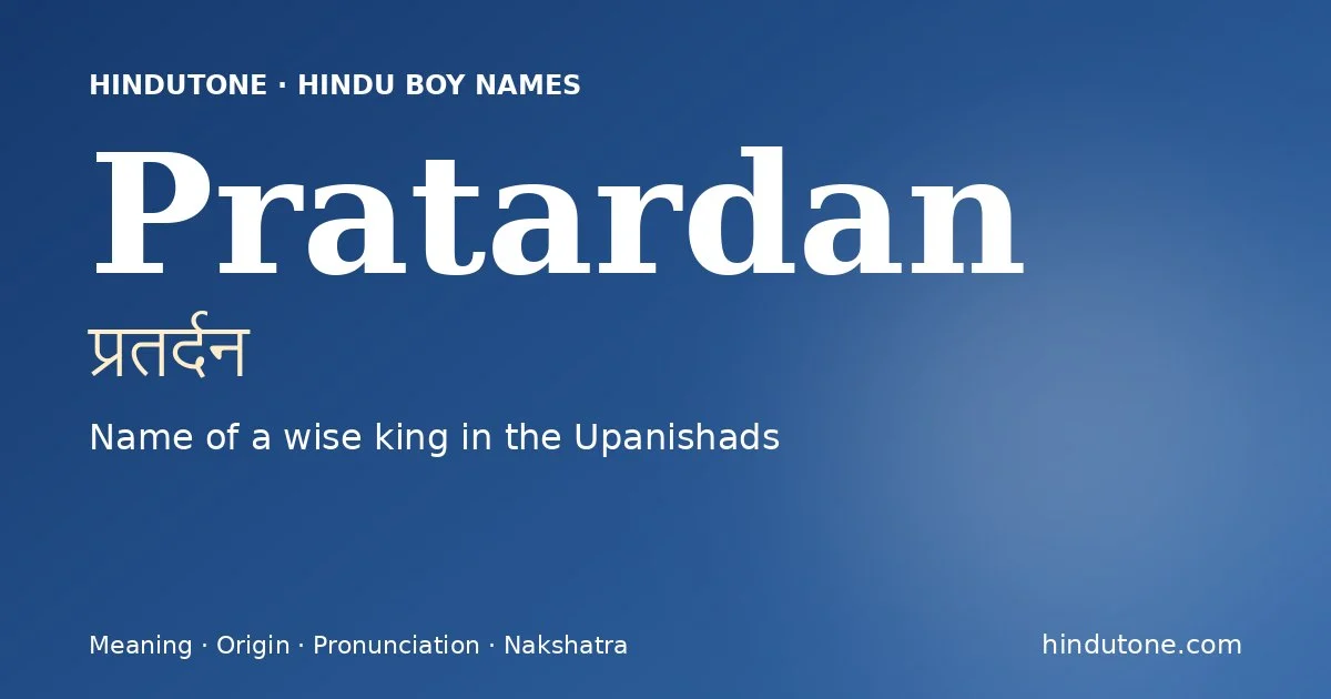 Pratardan — Hindu Boy Names with P