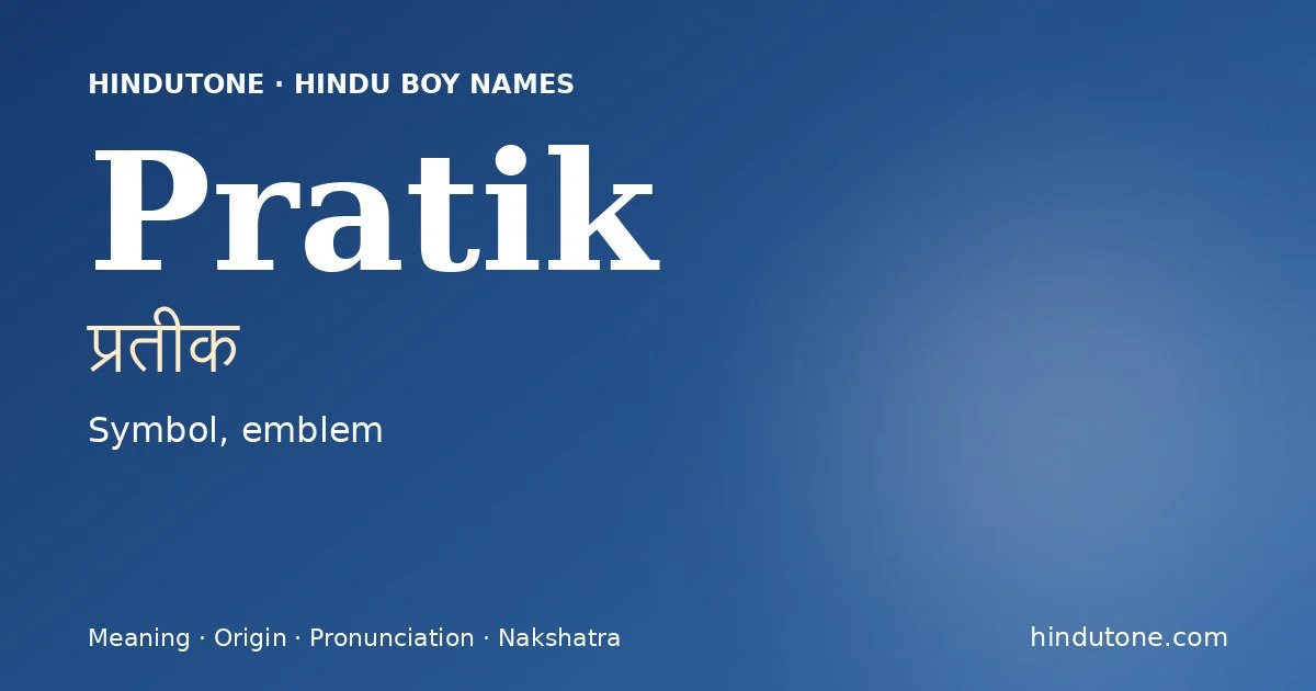 Pratik — Hindu Boy Names with P