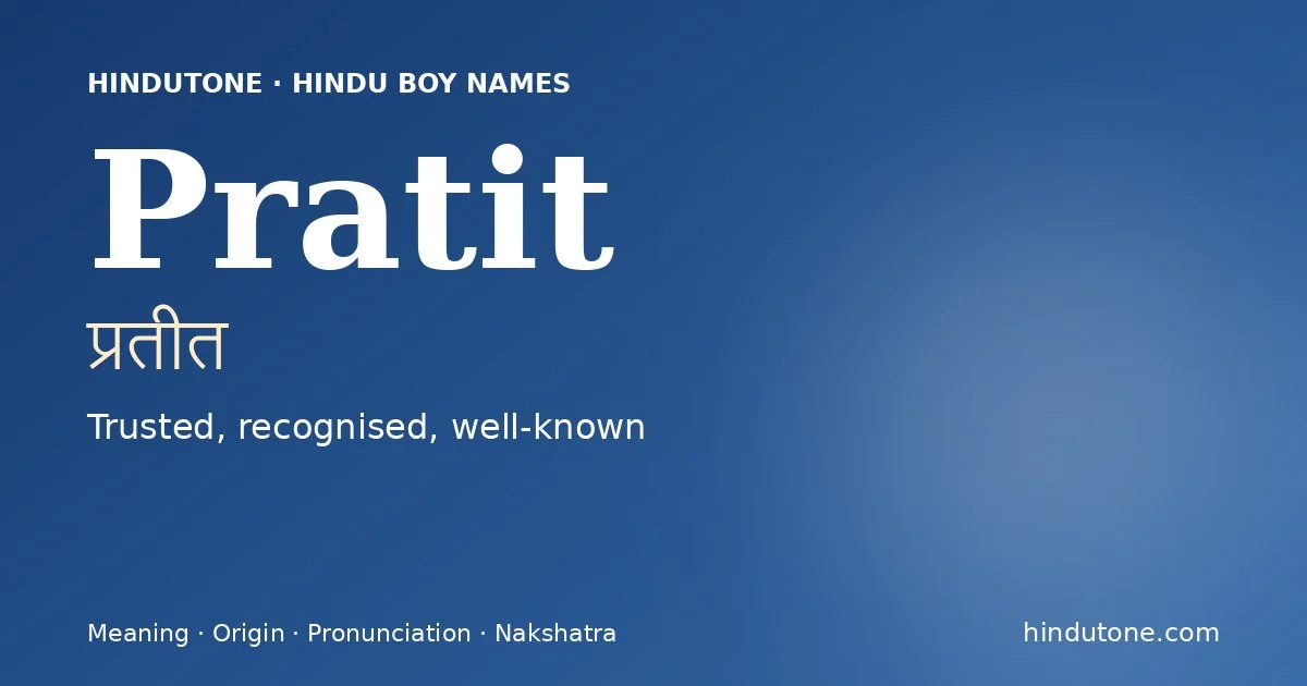 Pratit — Hindu Boy Names with P