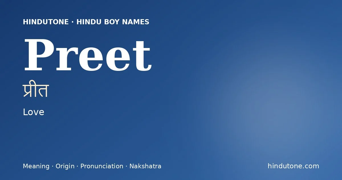 Preet — Hindu Boy Names with P