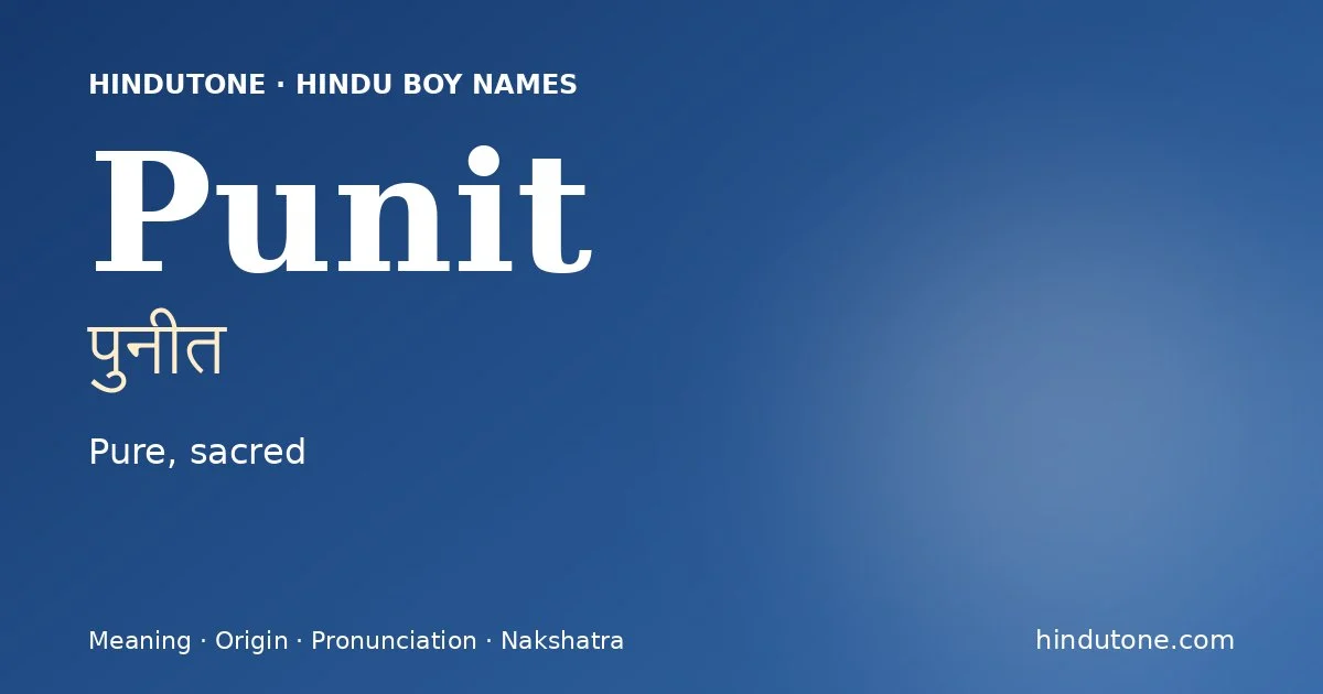 Punit — Hindu Boy Names with P