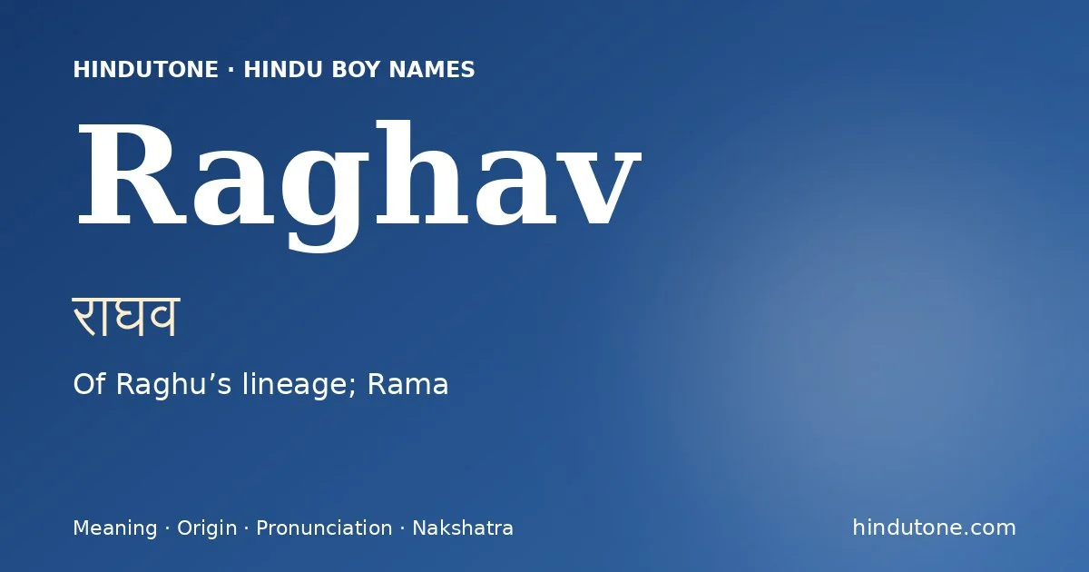 Raghav — Hindu Boy Names with R