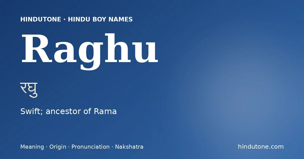 Raghu — Hindu Boy Names with R