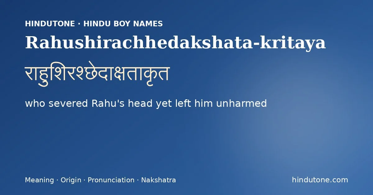 Rahushirachhedakshata-kritaya