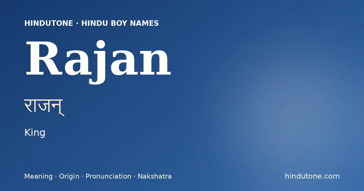 Rajan — Hindu Boy Names with R