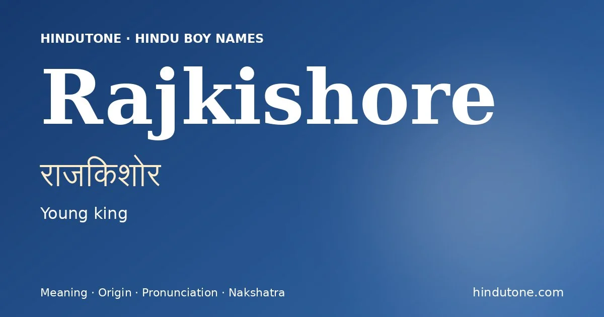Rajkishore — Hindu Boy Names with R
