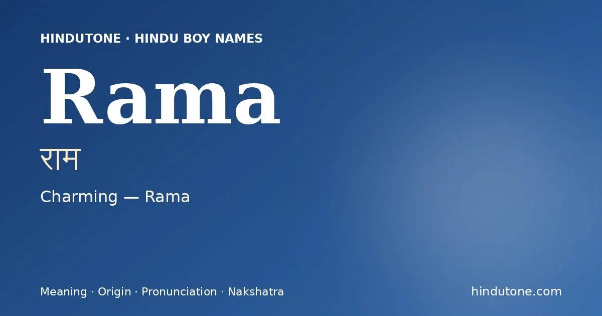 Rama — Hindu Boy Names with R