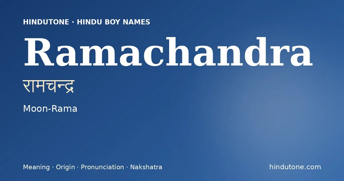 Ramachandra — Hindu Boy Names with R