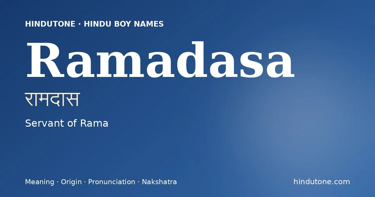 Ramadasa — Hindu Boy Names with R