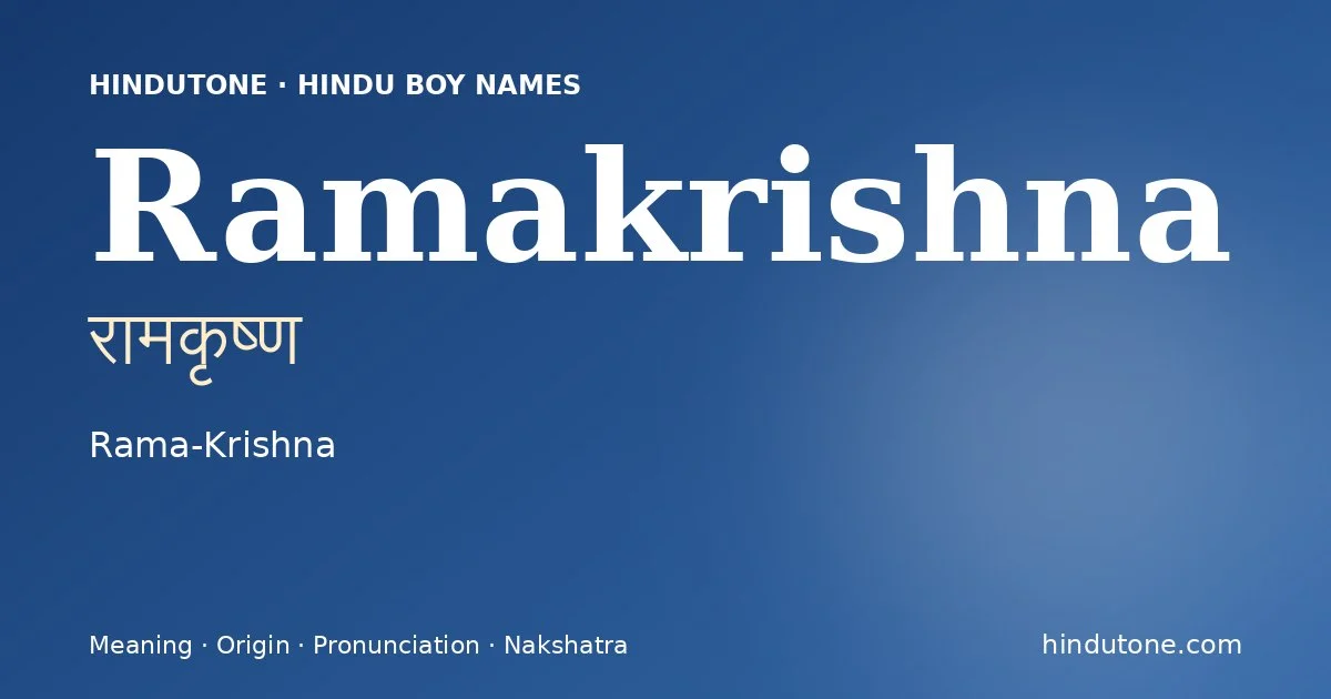 Ramakrishna — Hindu Boy Names with R