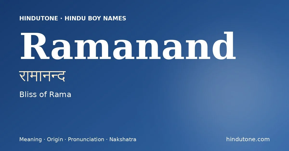 Ramanand — Hindu Boy Names with R