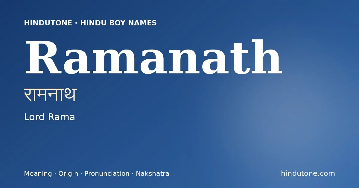 Ramanath — Hindu Boy Names with R