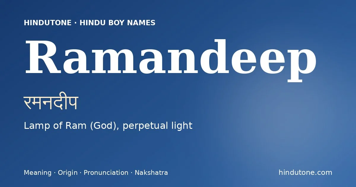 Ramandeep — Hindu Boy Names with R