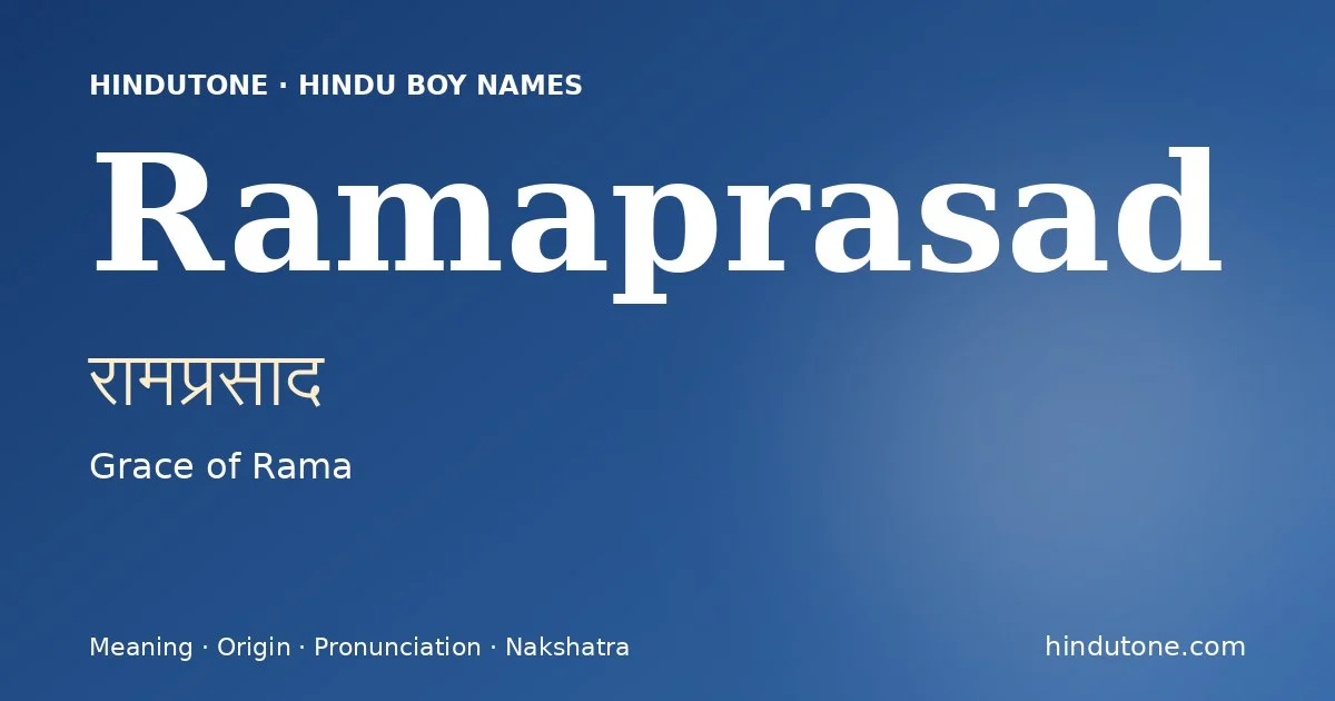 Ramaprasad — Hindu Boy Names with R
