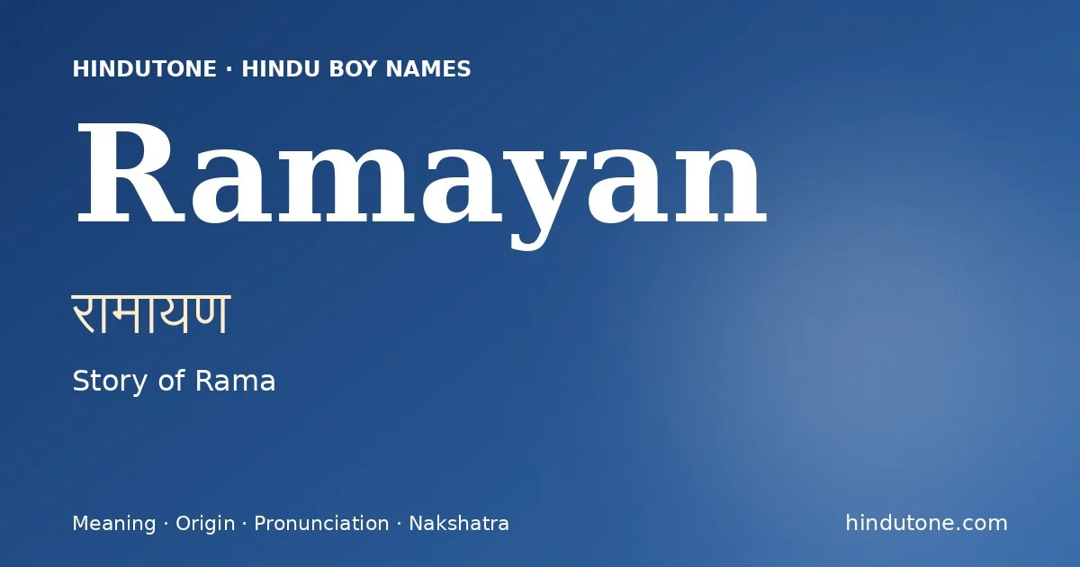 Ramayan — Hindu Boy Names with R
