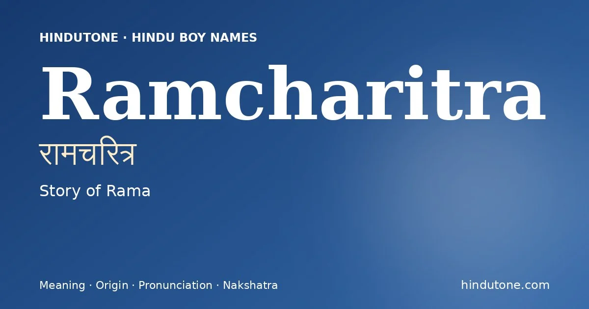 Ramcharitra — Hindu Boy Names with R