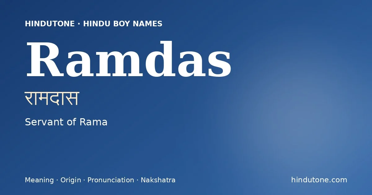 Ramdas — Hindu Boy Names with R