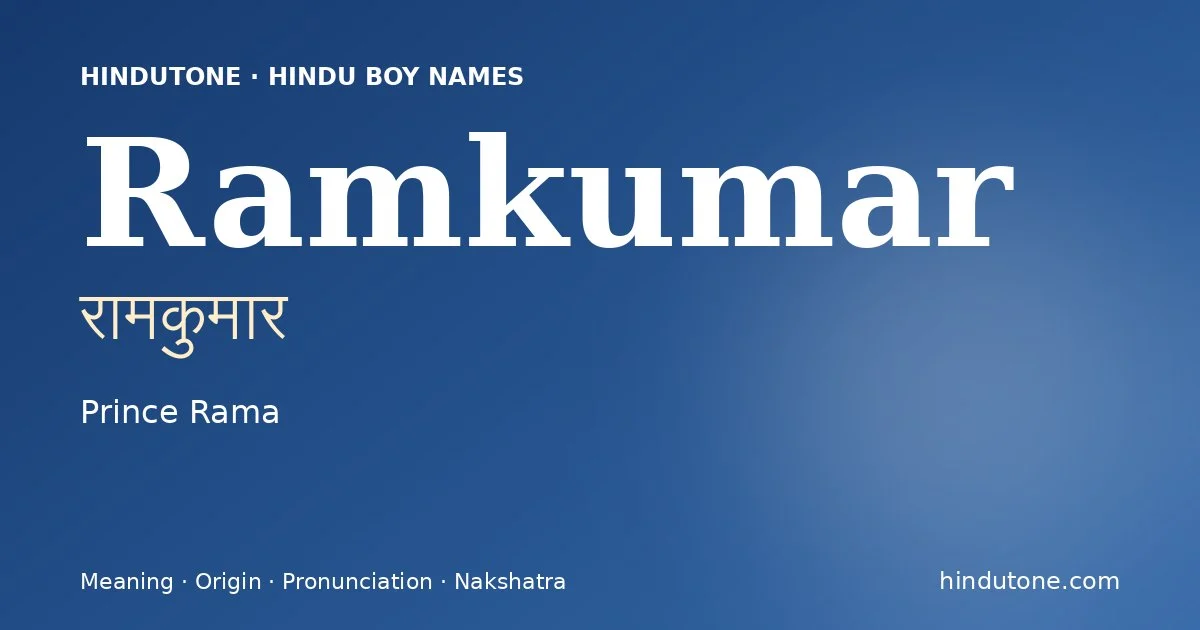 Ramkumar — Hindu Boy Names with R