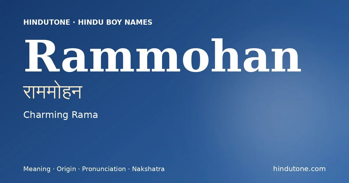 Rammohan — Hindu Boy Names with R