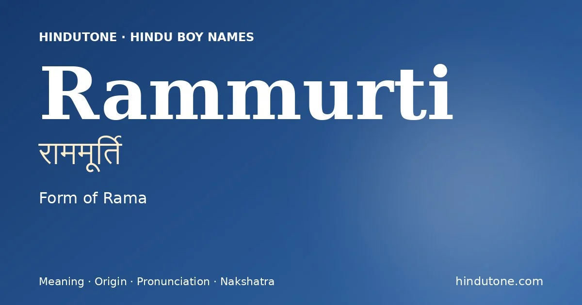 Rammurti — Hindu Boy Names with R