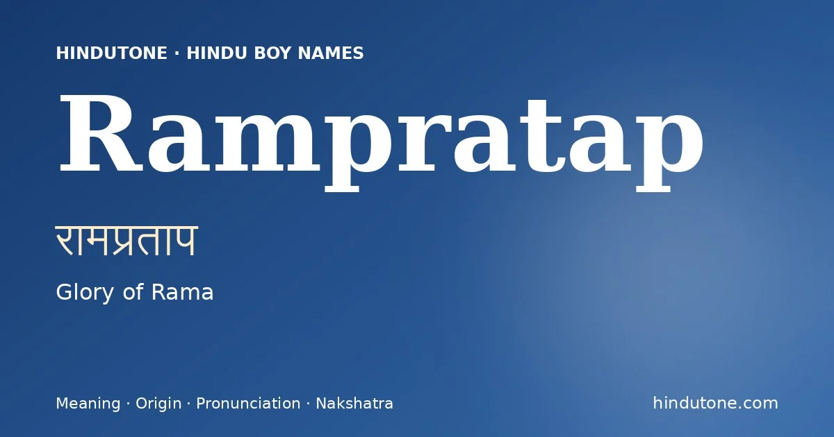 Rampratap — Hindu Boy Names with R