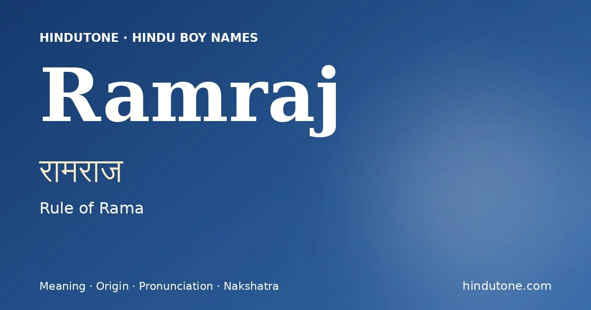 Ramraj — Hindu Boy Names with R