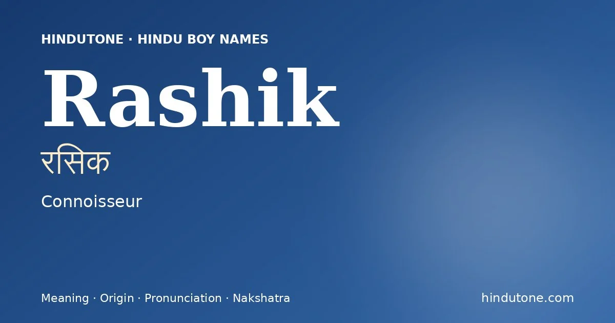Rashik — Hindu Boy Names with R