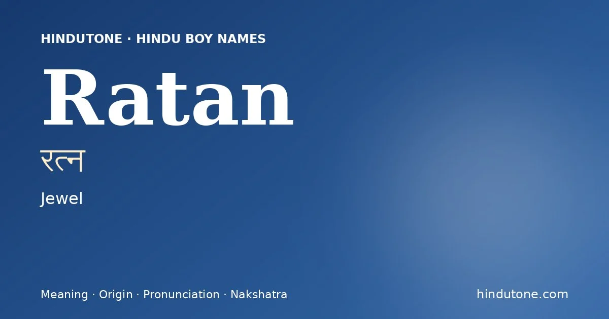 Ratan — Hindu Boy Names with R