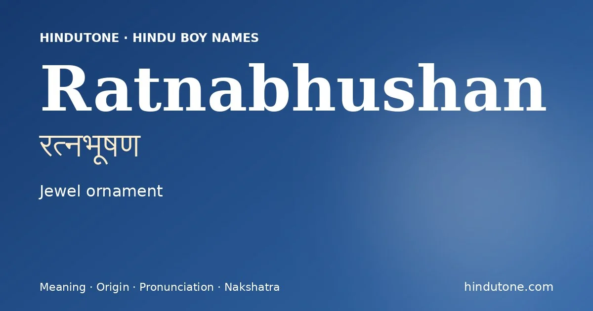 Ratnabhushan — Hindu Boy Names with R