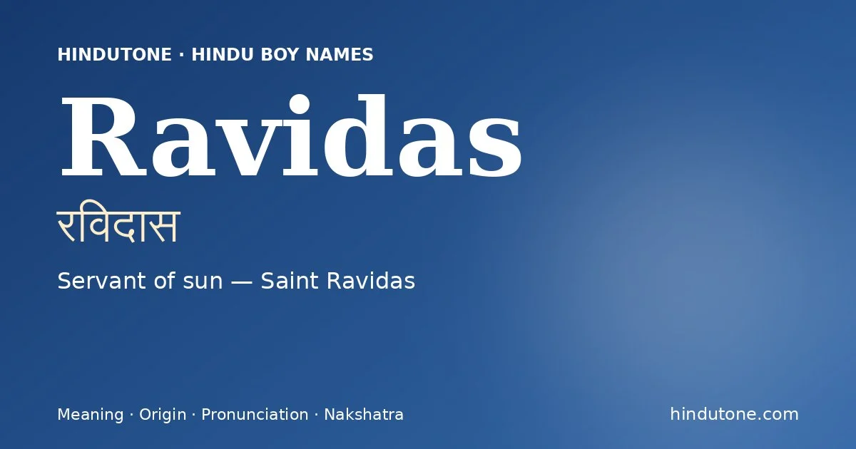 Ravidas — Hindu Boy Names with R