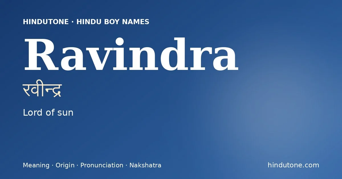 Ravindra — Hindu Boy Names with R