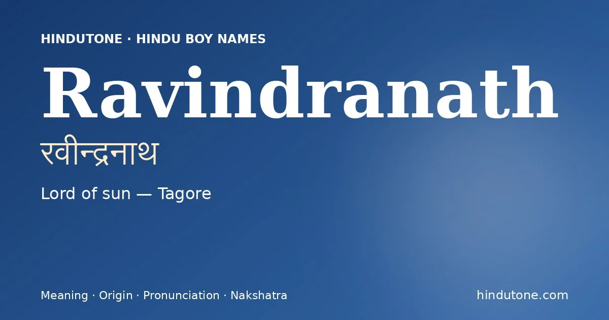 Ravindranath — Hindu Boy Names with R