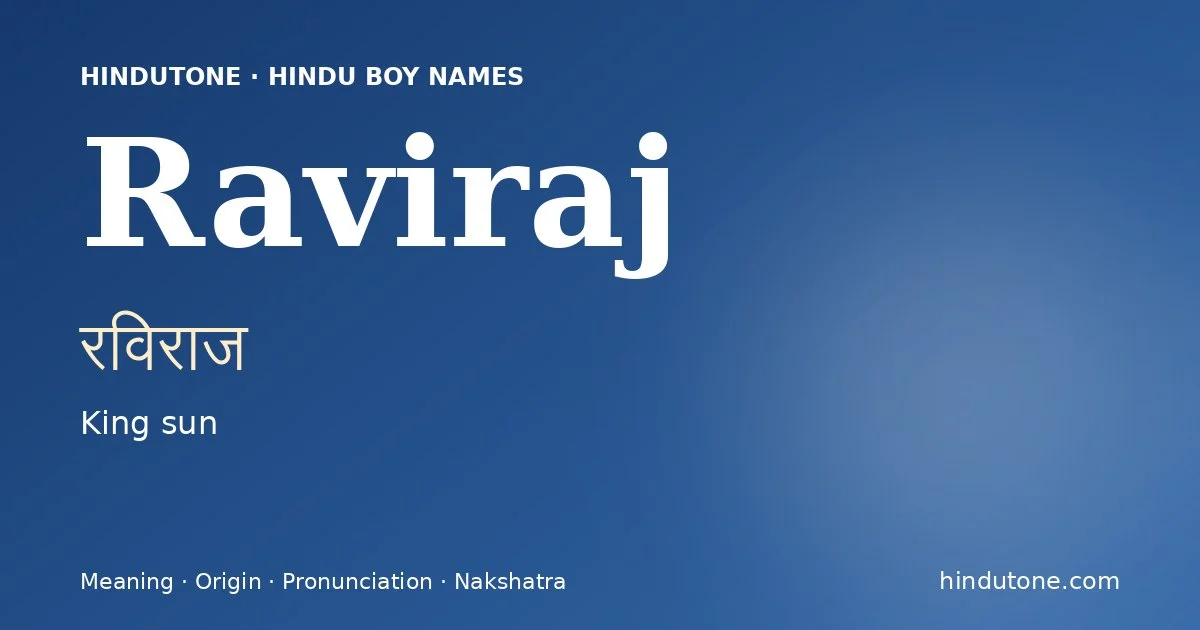 Raviraj — Hindu Boy Names with R
