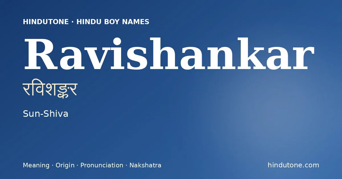 Ravishankar — Hindu Boy Names with R