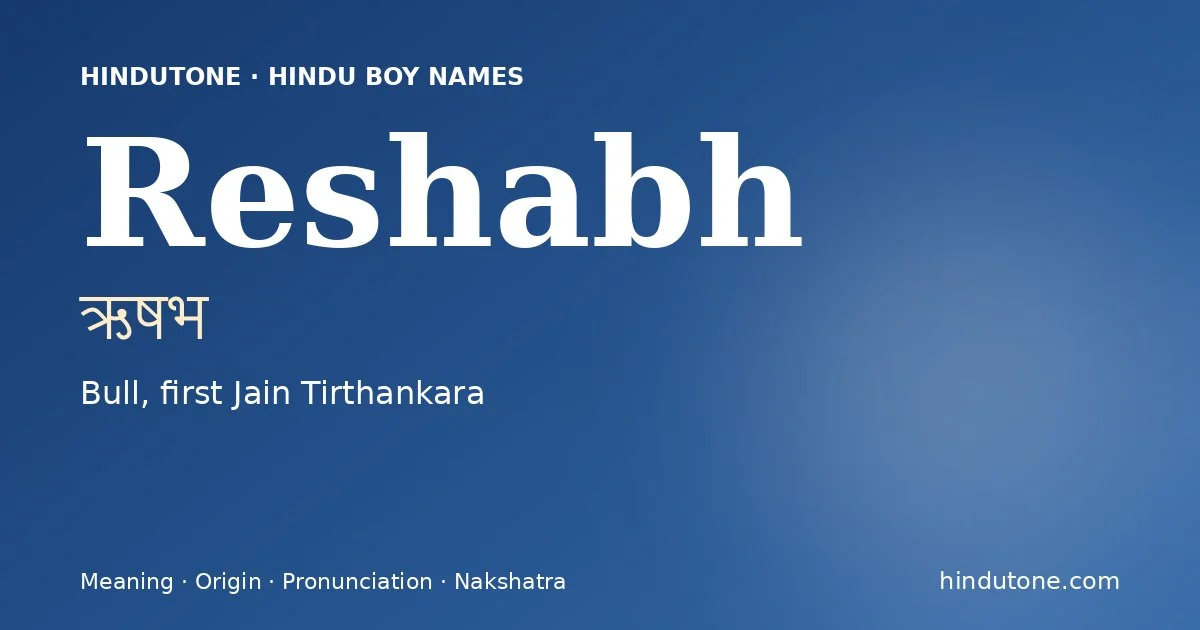 Reshabh — Hindu Boy Names with R