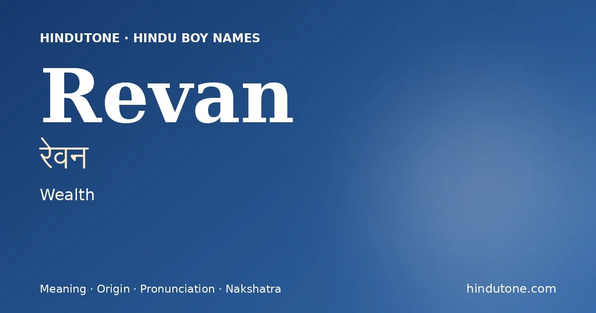 Revan — Hindu Boy Names with R