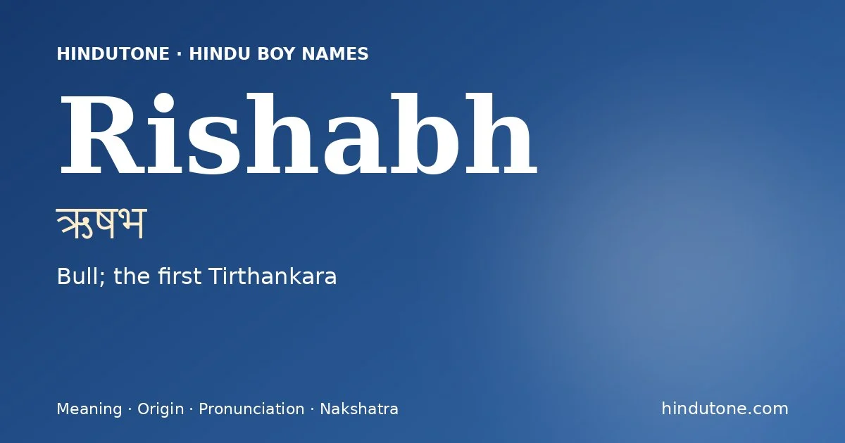Rishabh — Hindu Boy Names with R
