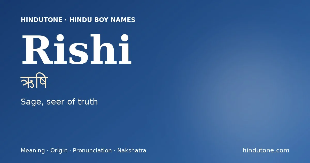 Rishi — Hindu Boy Names with R