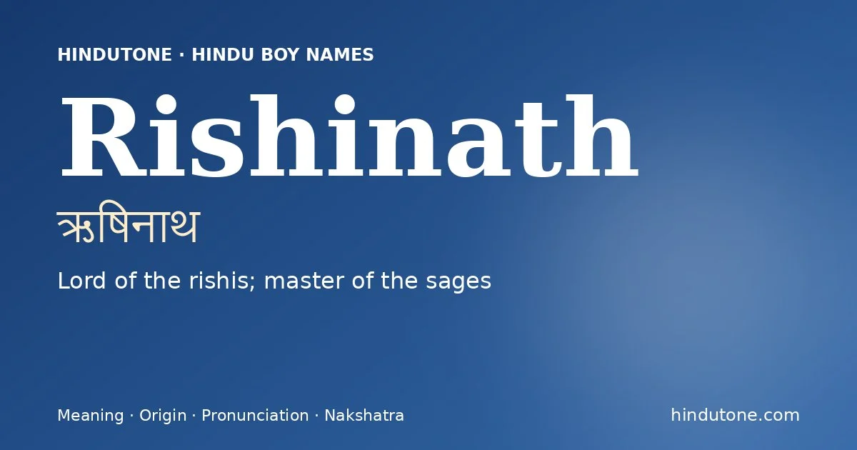 Rishinath — Hindu Boy Names with R