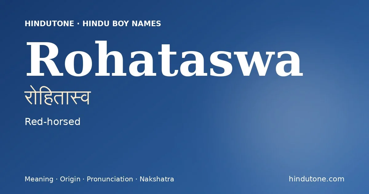 Rohataswa — Hindu Boy Names with R