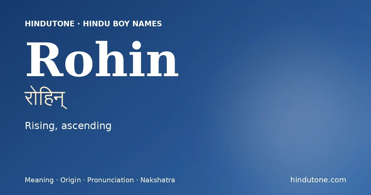 Rohin — Hindu Boy Names with R