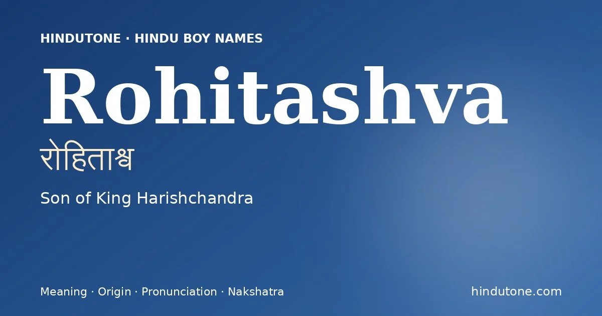 Rohitashva — Hindu Boy Names with R